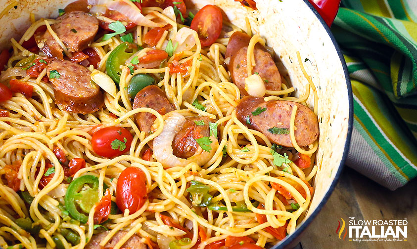 One Pot Mexican Pasta And Sausage Video