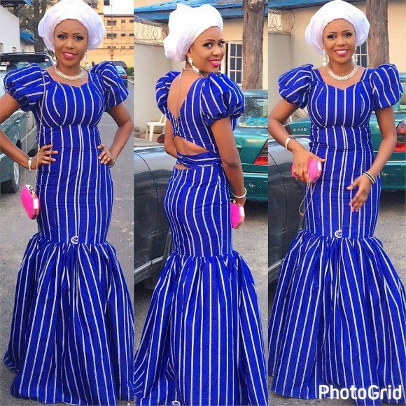 Latest Stunning Aso Ebi cord lace styles 2018~Royal Blue color | fashenista
