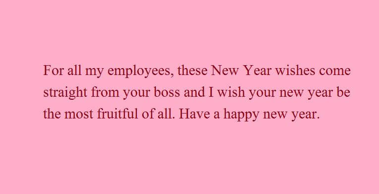 Happy New Year wishes for Employees