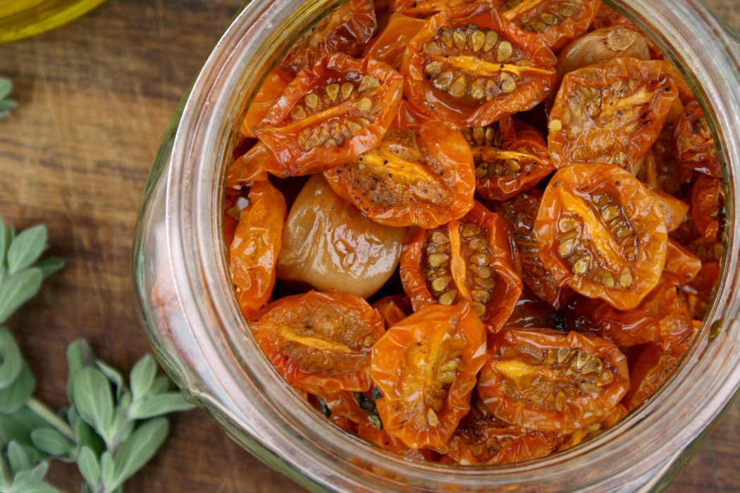 Slow Roasted Yellow Cherry Tomatoes w/ Garlic & Marjoram All Roads