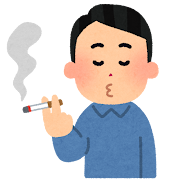 タバコを吸う人のイラスト（男性）