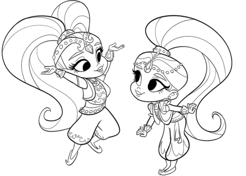Shimmer and Shine para colorear - COLOREA TUS DIBUJOS