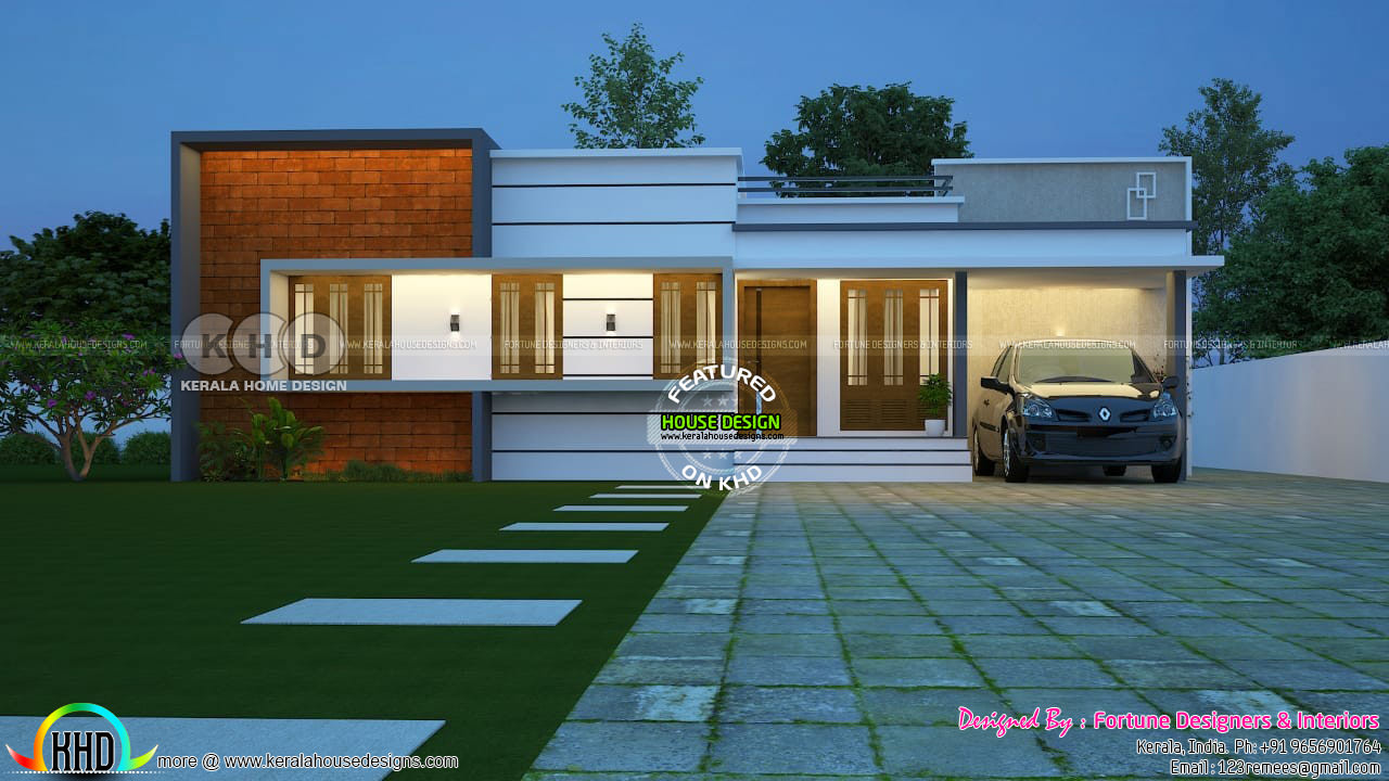 Cute small budget 1300 sq-ft 3 bedroom house - Kerala home ...