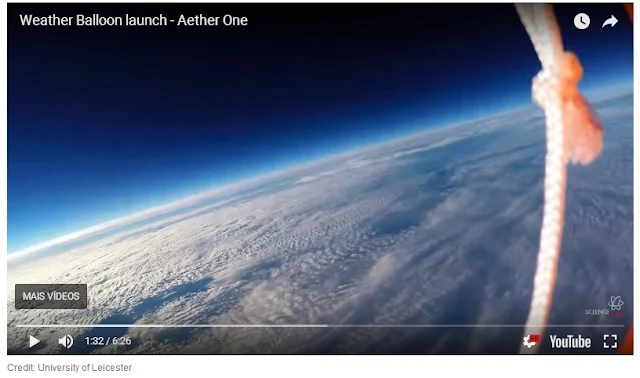Imagem do vídeo onde supostamente é mostrada a curvatura da Terra