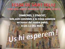 1 d'agost 2012. A les 11h. a l’Església de Sant Feliu Missa Solemne concelebrada.