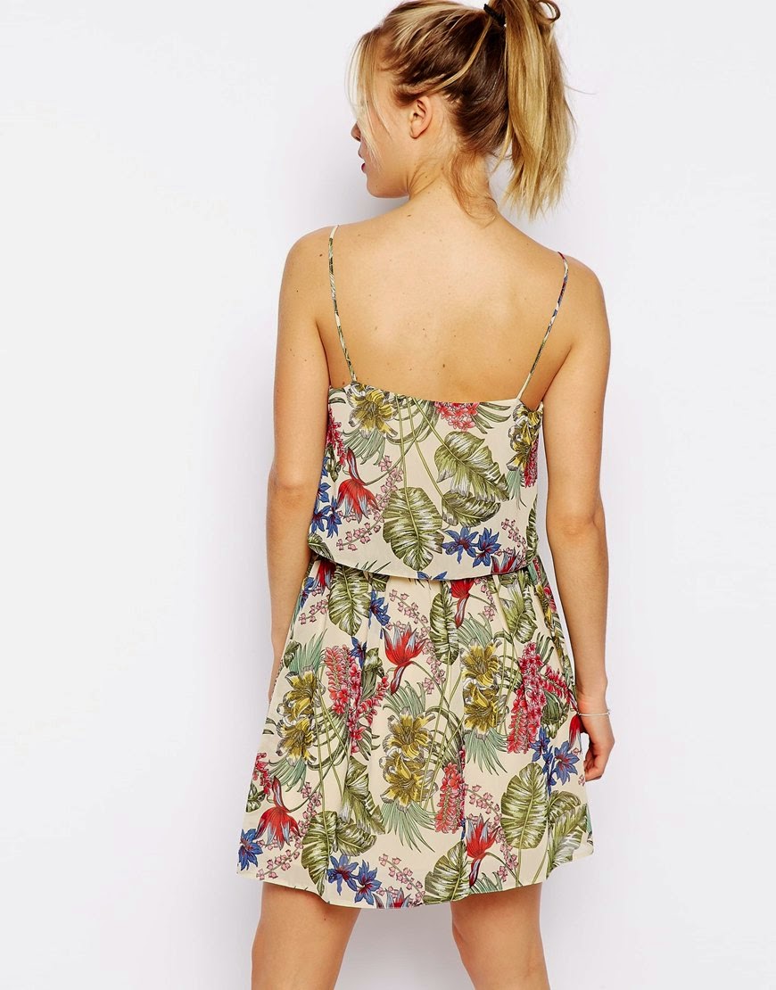 pretties' closet: ASOS Skater Dress with Layer in Tropical Floral Print