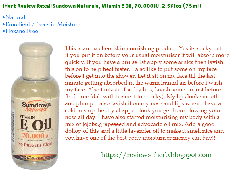 iHerb Review Rexall Sundown Naturals, Vitamin E Oil, 70,000 IU, 2.5 fl