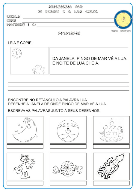 Atividade Língua Portuguesa  Projeto Mary França Educação Infantil/ Livro Lua Cheia