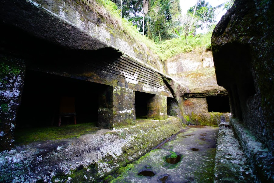 Bali ancient temple carved in stone Gunung Kawi