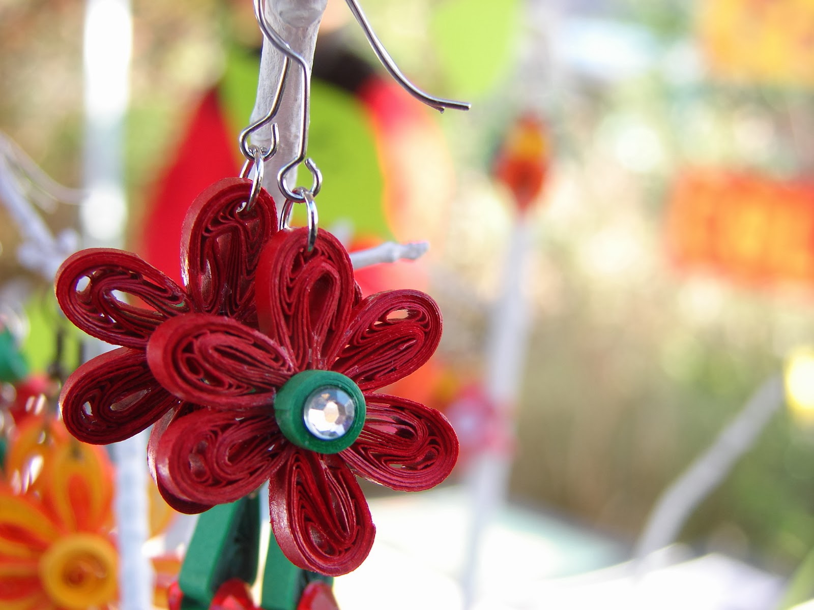 All About Quilling Quilled Christmas earrings Handmade jewelry