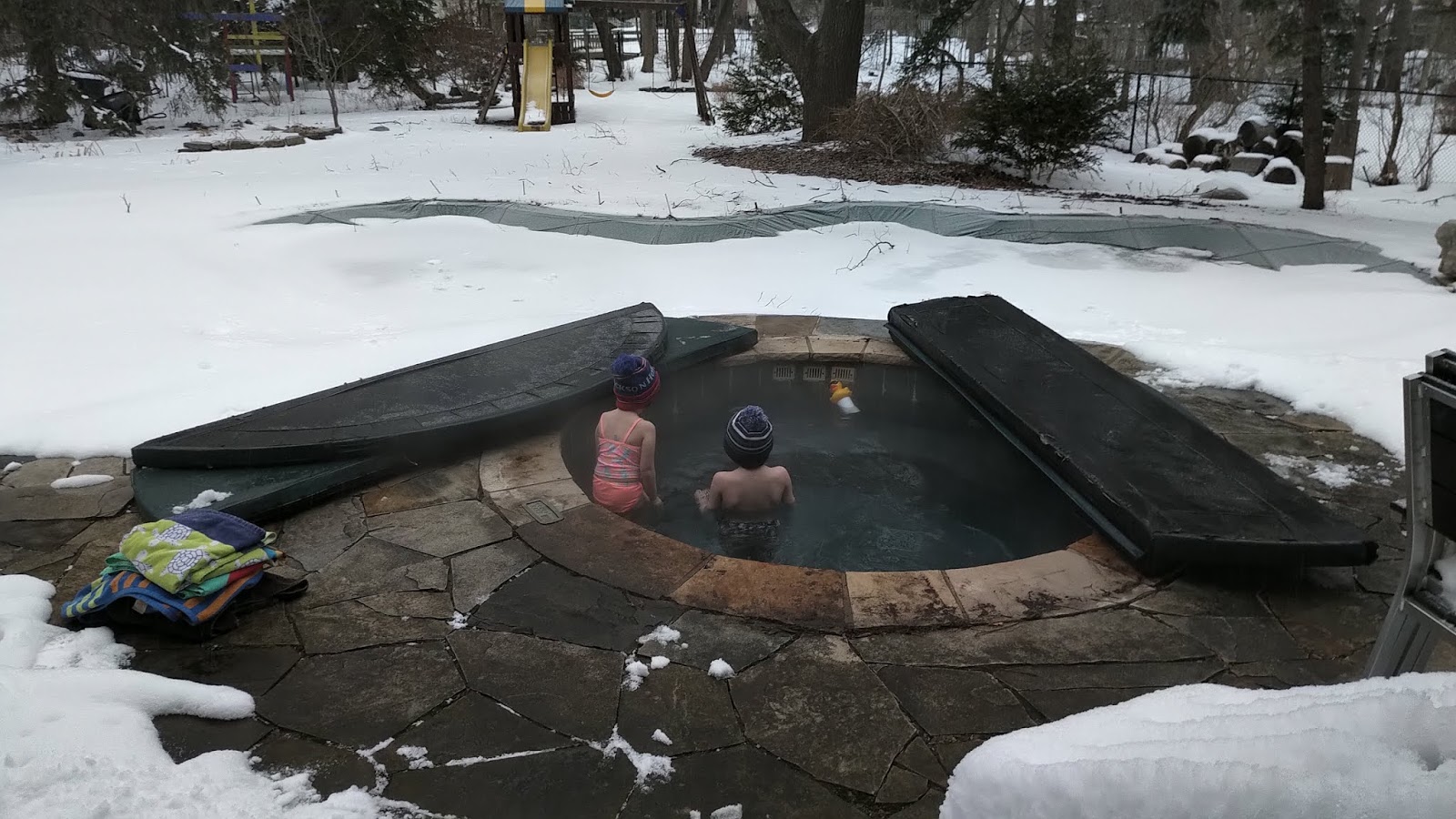 Hot tubbing, good practice for Jackson Hole!