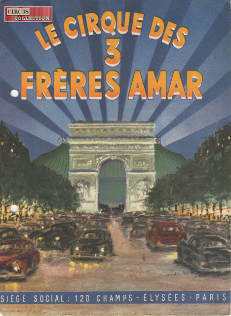 le cirque des 3 frères Amar, siège social: 12o Champs-Elysée Paris 