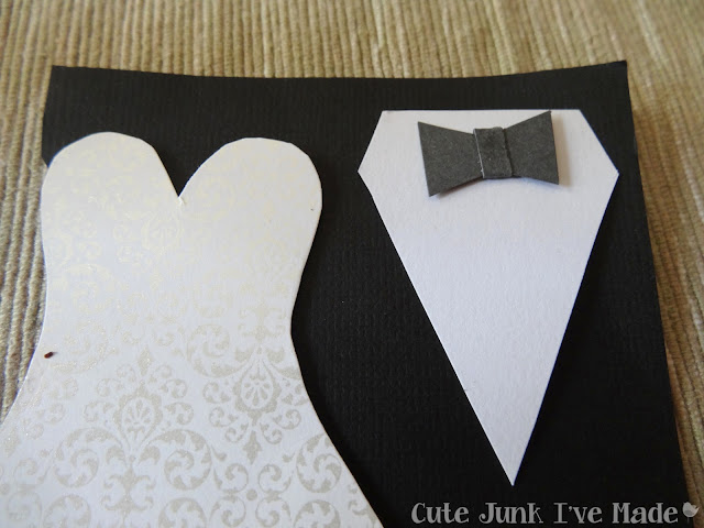 Homemade Wedding Card - bowtie glued on