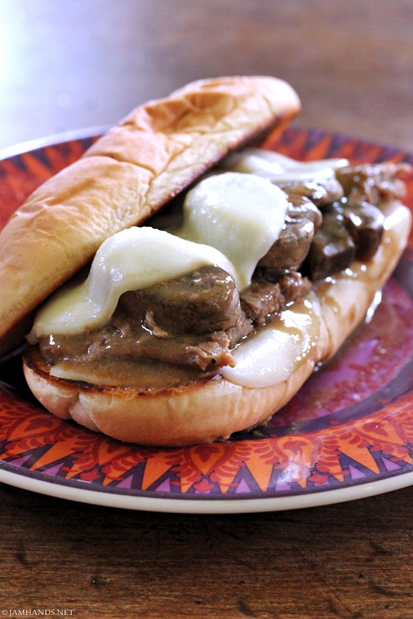 Cube Steak Hoagies with Brown Gravy, Mushrooms and Onions