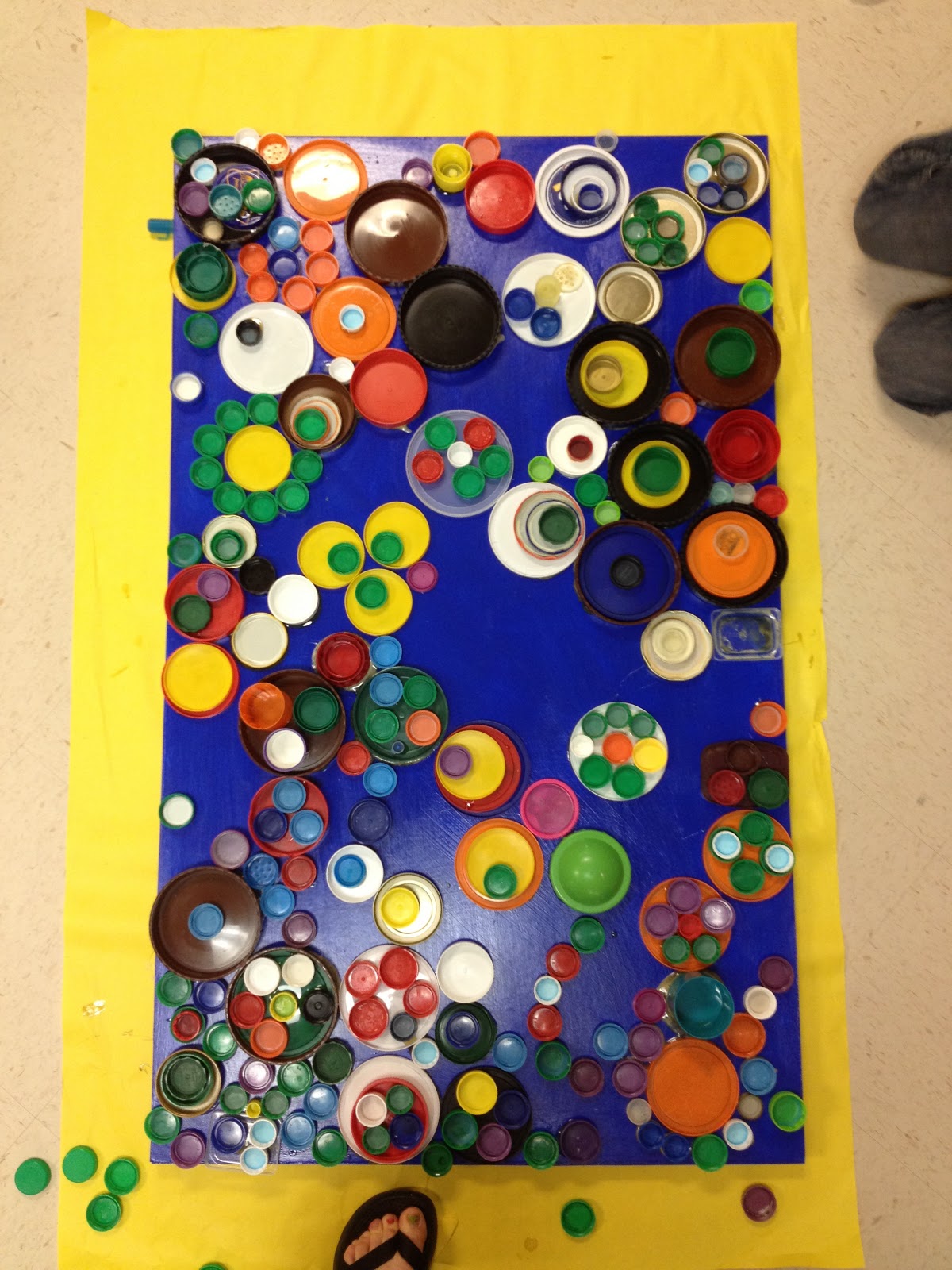 candice ashment art REDUCE*REUSE*RECYCLE... Bottle Lids Wall Art {DIY}