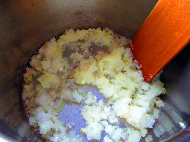 sauté onions and garlic