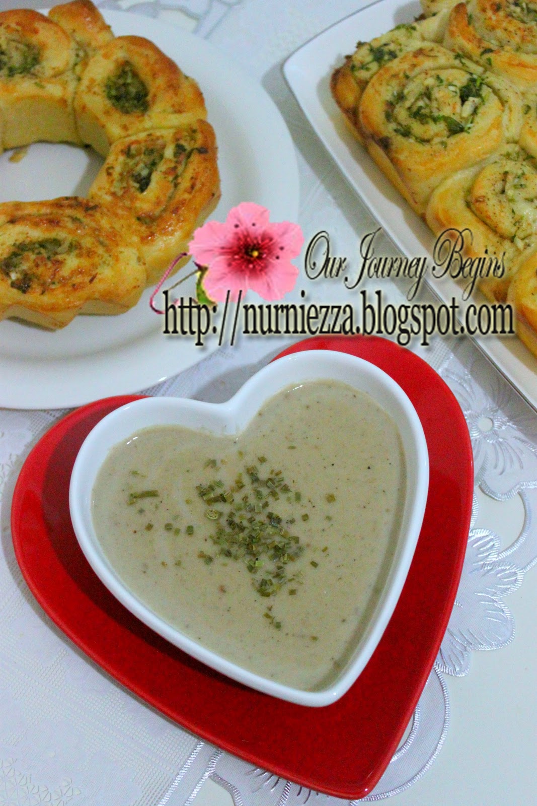 Our Journey Begins: Mushroom Soup With Garlic Rolls