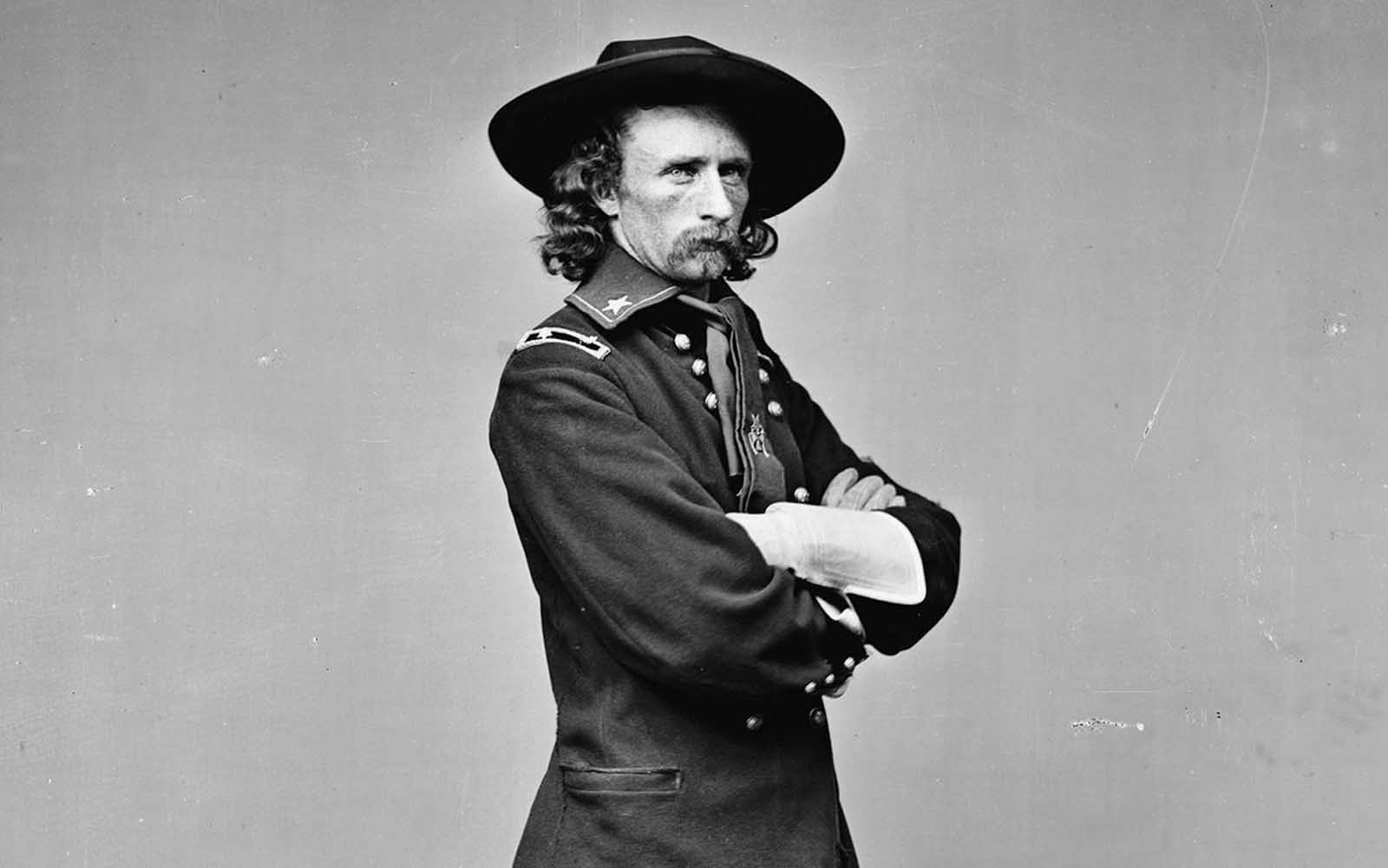 General George Armstrong Custer, a United States Army officer and cavalry commander in the American Civil War and the Indian Wars. Custer built a strong reputation during the Civil War, and afterwards he was sent west to fight in the Indian Wars. Custer was later defeated and killed at the famous Battle of the Little Bighorn in in eastern Montana Territory, in 1876.