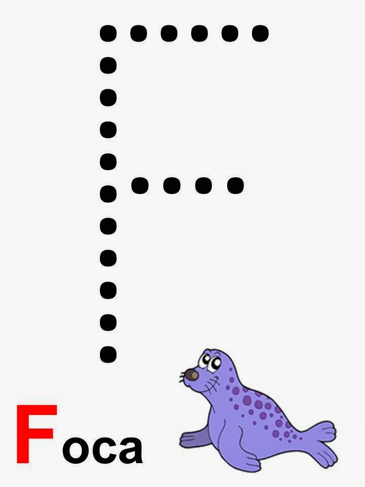 Alfabeto letra F foca