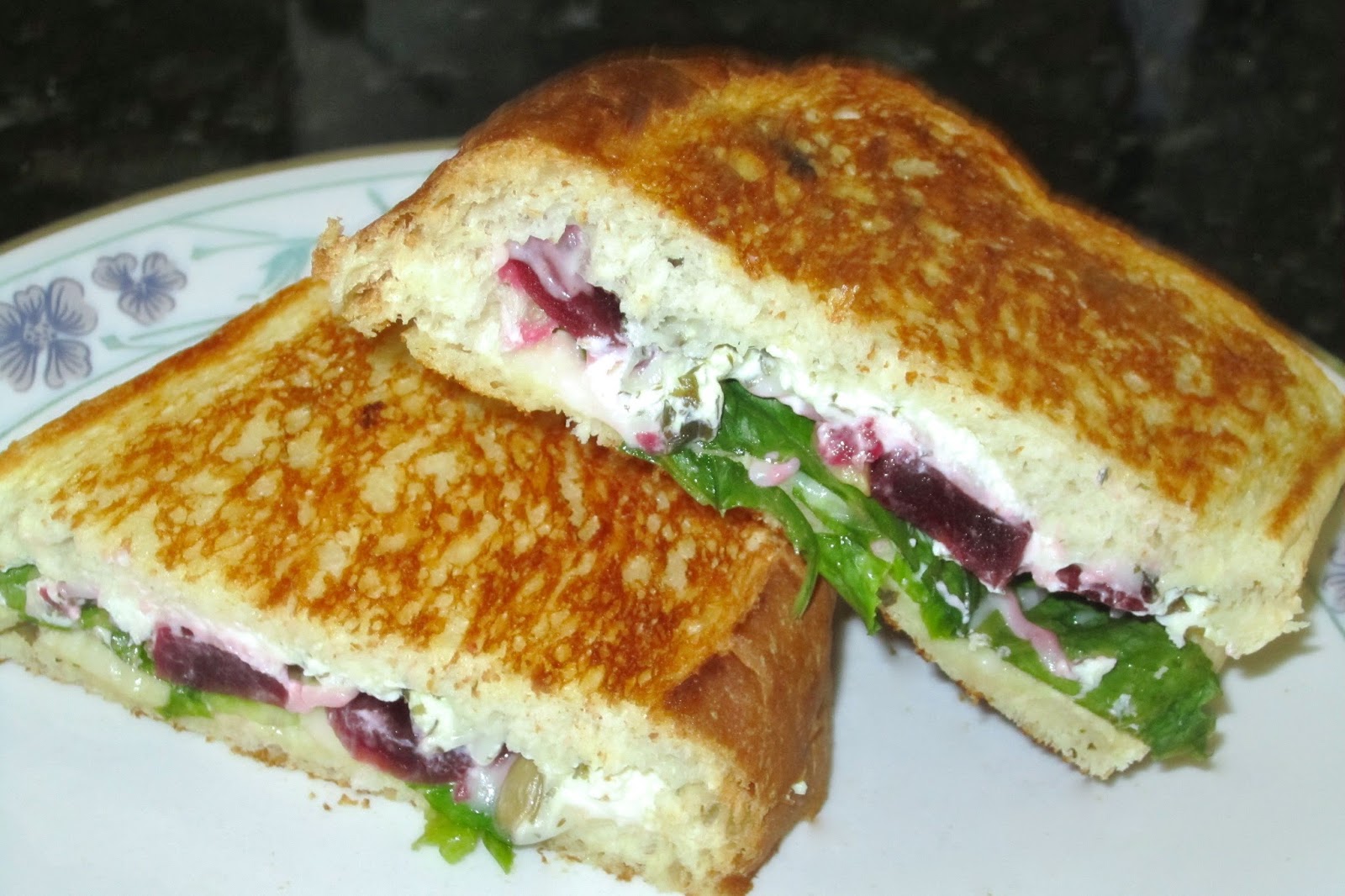 a piece of cake . . . Toasted Beet and Goat Cheese Sandwich