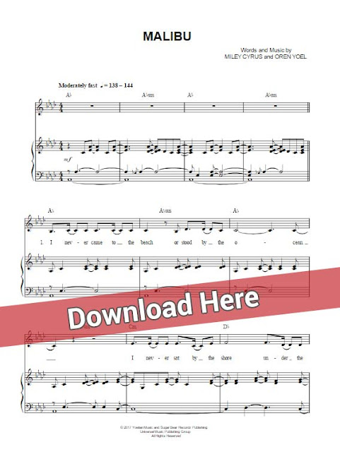 sheet music notes world miley cyrus malibu sheet music piano notes piano notes sheet