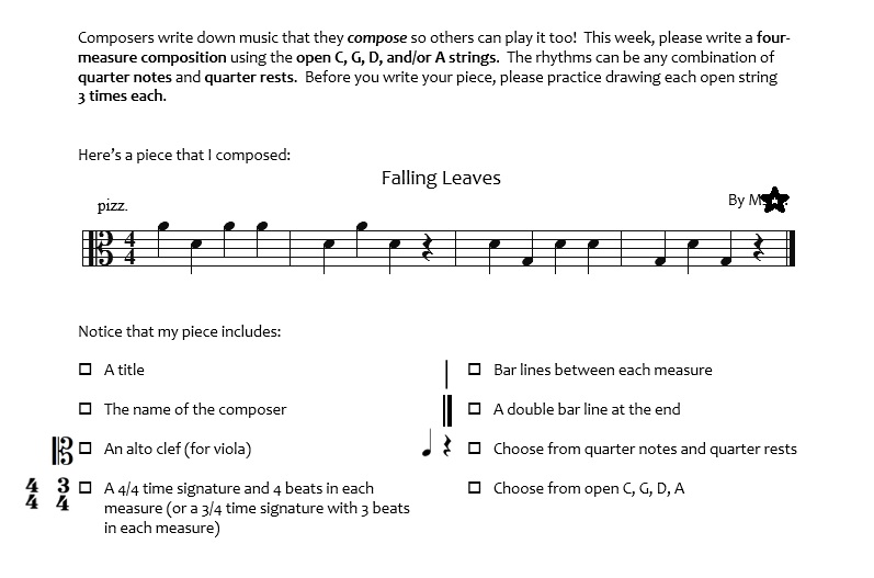 Teaching Elementary Orchestra Composition 1Pizzicato Open Strings