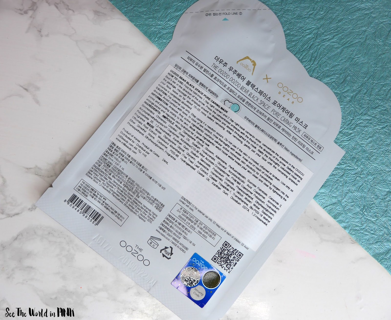 Mask Review - The OOZOO Bear Black Space Pore Caring Mask