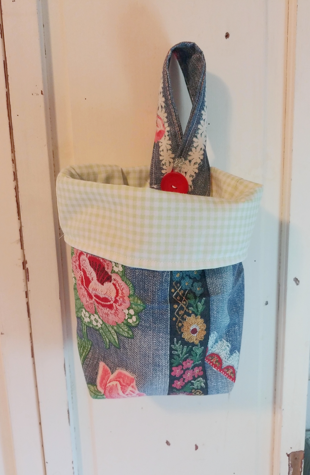 Upcycled Denim Fabric Baskets Little Vintage Cottage