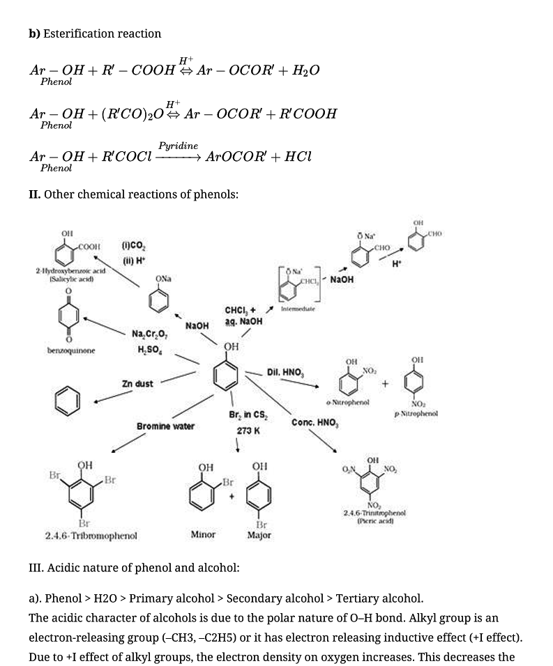 CBSE Class 12 Chemistry Notes Alcohols, Phenols and Ethers Experhap