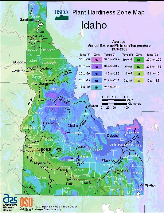 Farmers Know Best Idaho USDA Plant Hardiness Zones Map