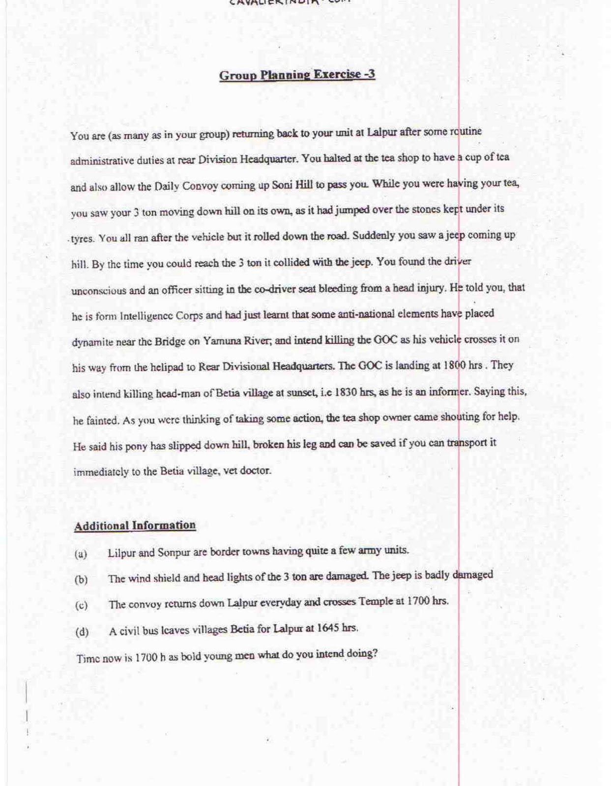 Group Planning Exercise 1 GPE SSB Interview