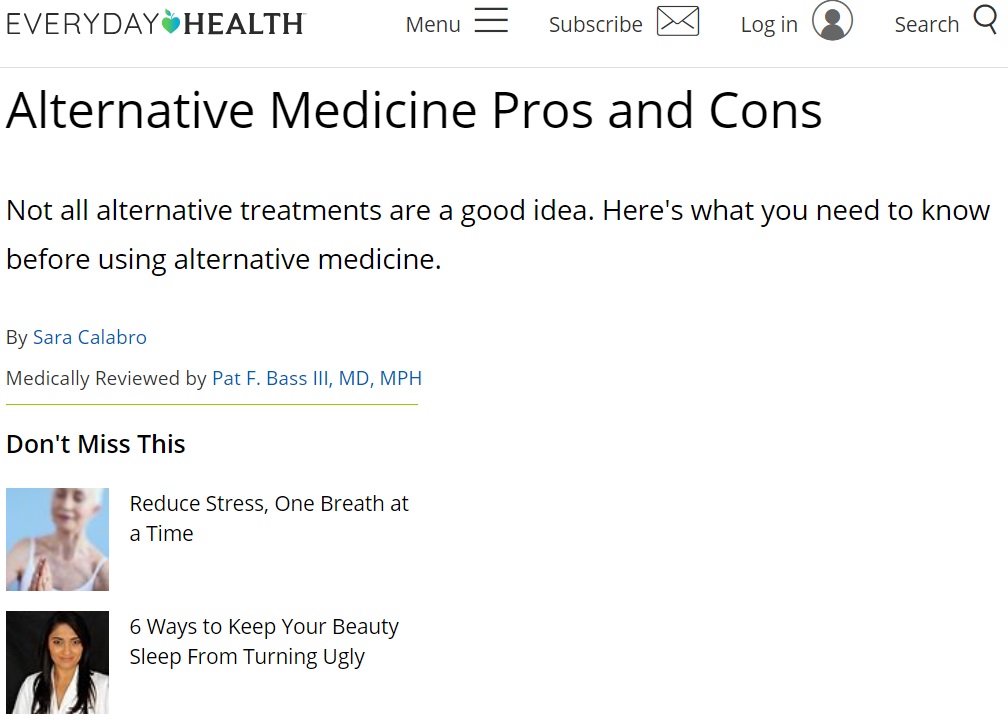 B2.1 ALTERNATIVE MEDICINE PROS AND CONS