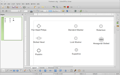 Cara Menggambar Diagram Fastener di Linux LibreOffice Draw