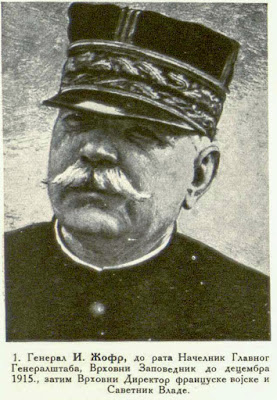 General I. Joffre, in peace time Chief of the General Staff, Commandant in Chief until December 1915, afterwards Head Director of the French Army on all fronts and military technical counsellor for the government.