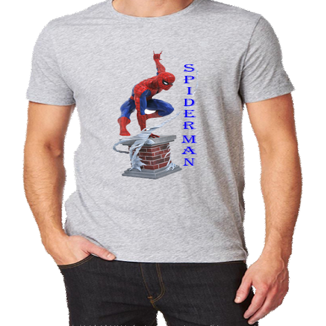 Round Neck T-shirt Spider Man Print