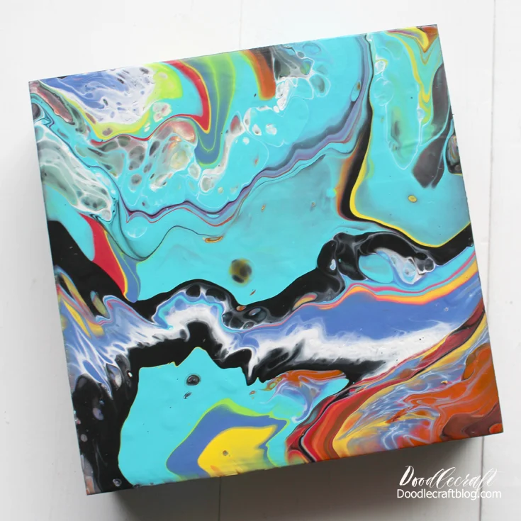DISHSOAP ACRYLIC POUR TANGLED FLUIDART painting step by step for