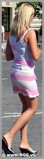 Girl in white-pink summer mini dress