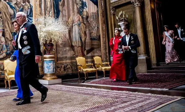 Queen Silvia wore a gown by Georg and Arend. Princess Madeleine wore a gown by Ida Sjöstedt. Princess Sofia wore a gown by Ida Lanto