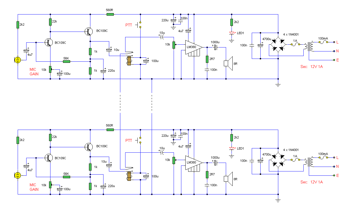 High Quality Intercom Circuit Diagram - The Circuit