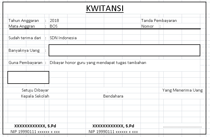 Template Kwitansi  Excel denah