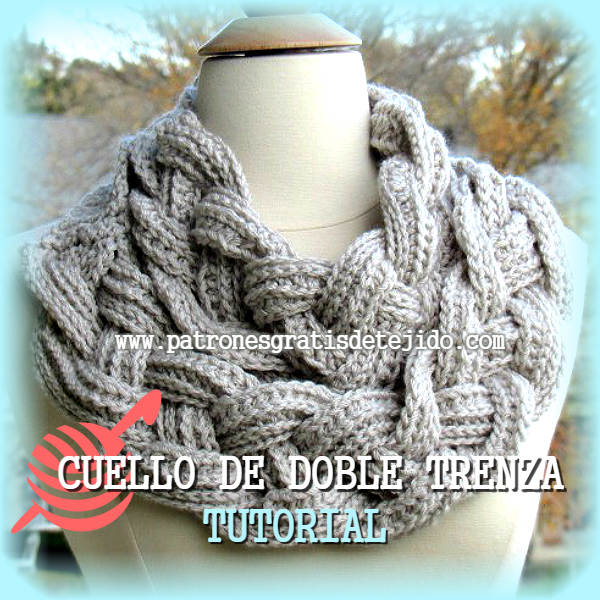 Cuello Doble Trenza Tutorial Crochet en Español y en Inglés