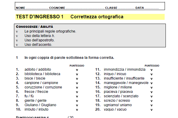 Test Di Ingresso Italiano Prima Media Guamodì Scuola: Ebook gratuito di prove d'ingresso di italiano per la