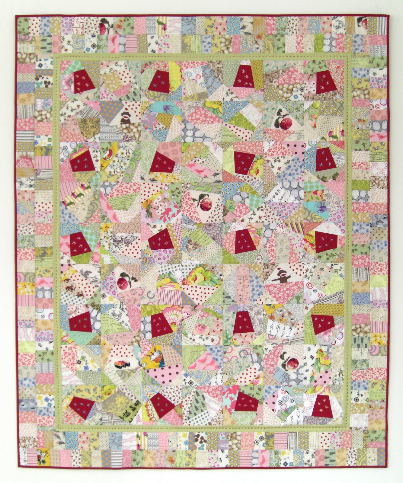 Selvage Blog Thimbles Quilt is Finished!