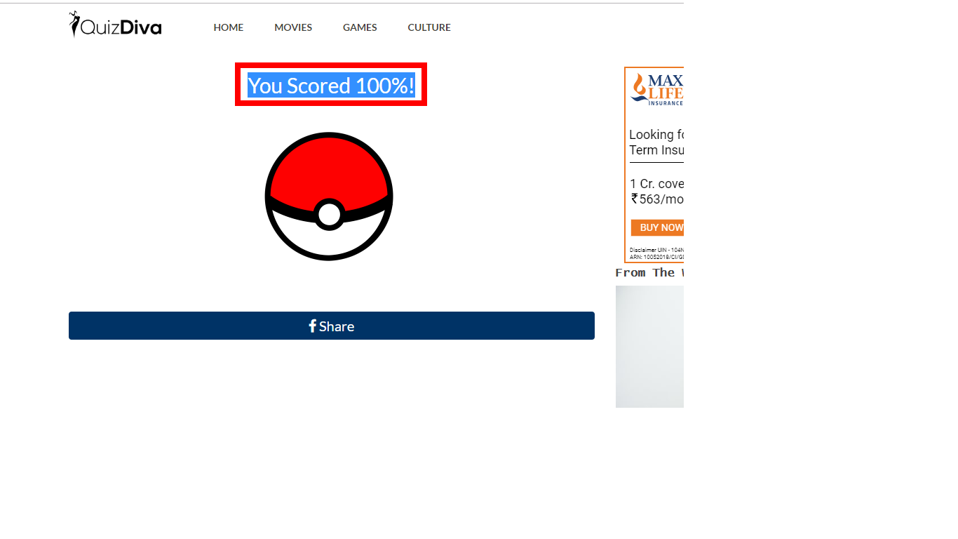 Who's That Pokémon Quiz Answers || 100% Score || Quiz Diva