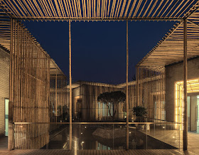 Casa del té flotante en Shangai. Patios de bambú|Espacios en madera