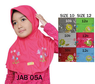 Jilbab Anak Delima Jab 05A Size 10-12