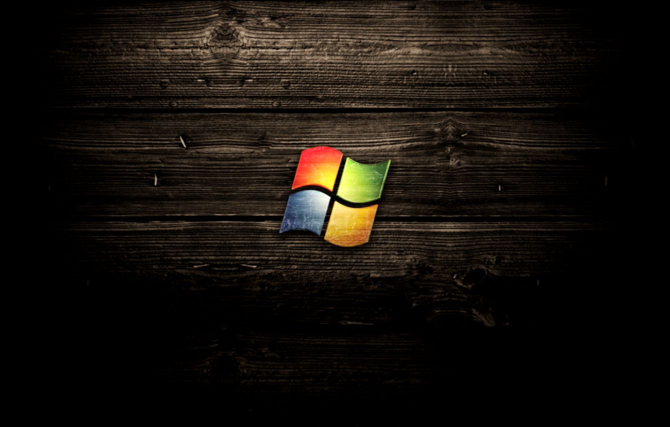 Microsoft Windows Logo Wood
