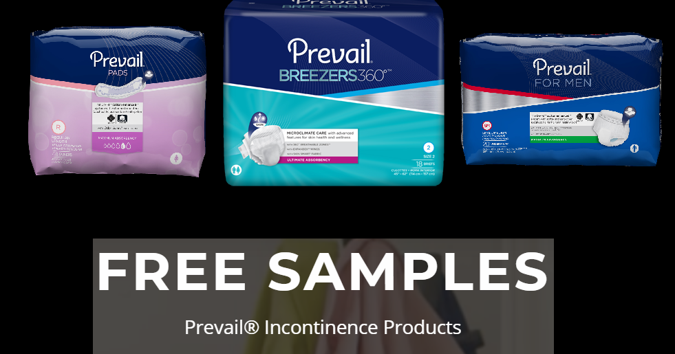 Free Prevail Incontinence Products Pads, Underwear or Brief Samples