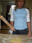 Caution: woman with rollingpin