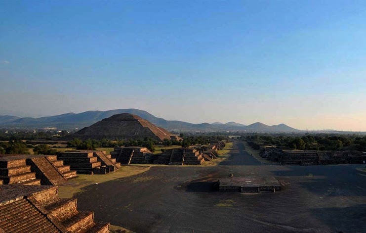 imagen aerea del sitio arqueológico Teotihuacan